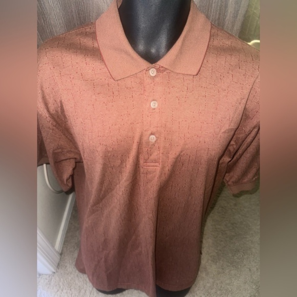 Men’s used bronze Izod polo golf shirt size L large